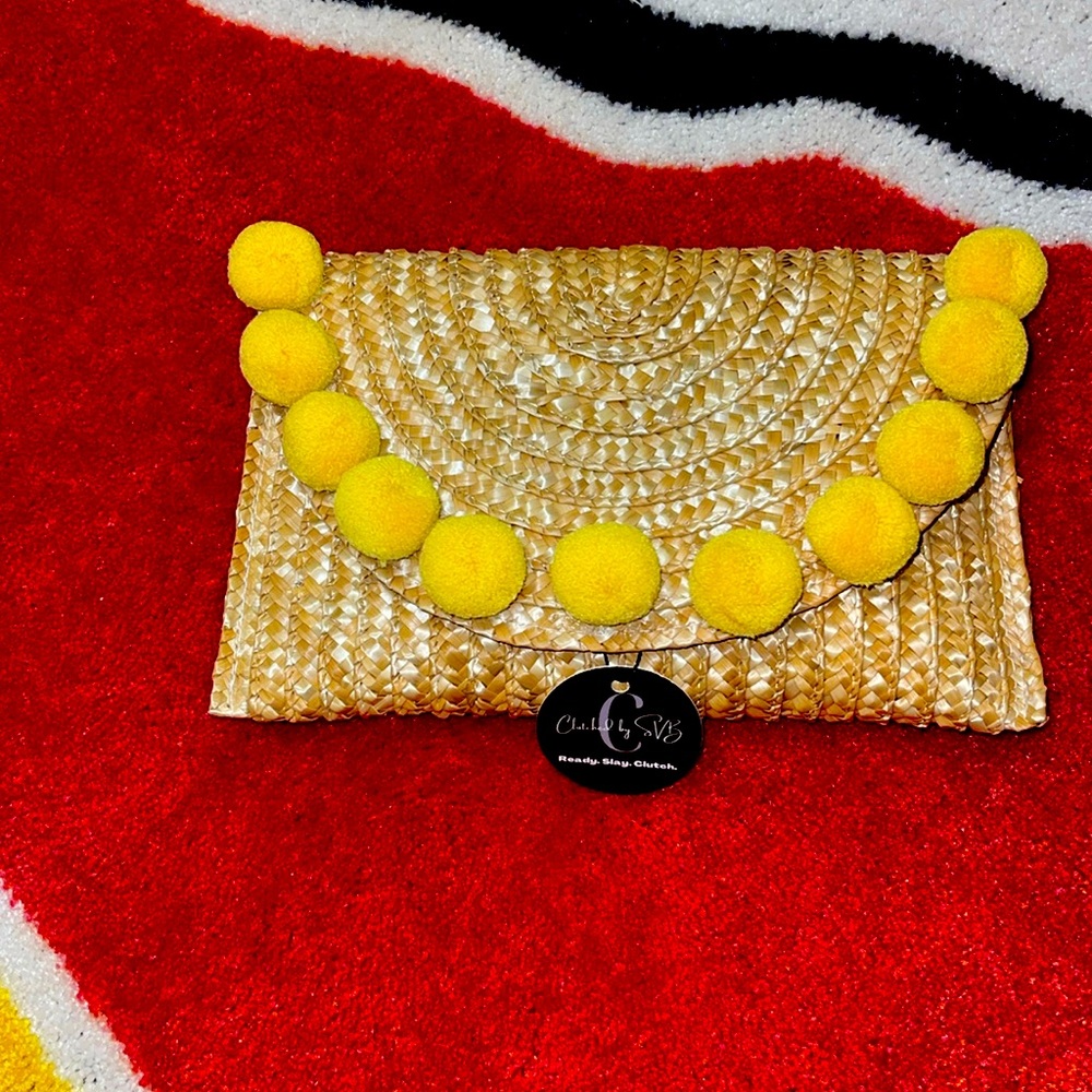 Summer Pom Pom clutch.